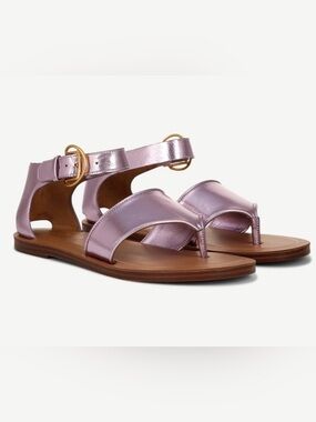 Franco Sarto Light Pink Ruth Ankle Strap Thong Flat Sandals